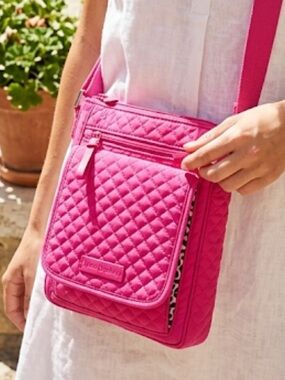 Vera Bradley Pink Quilted Crossbody Bag Barbie Pink Bag Vera Bradley Crossbody
